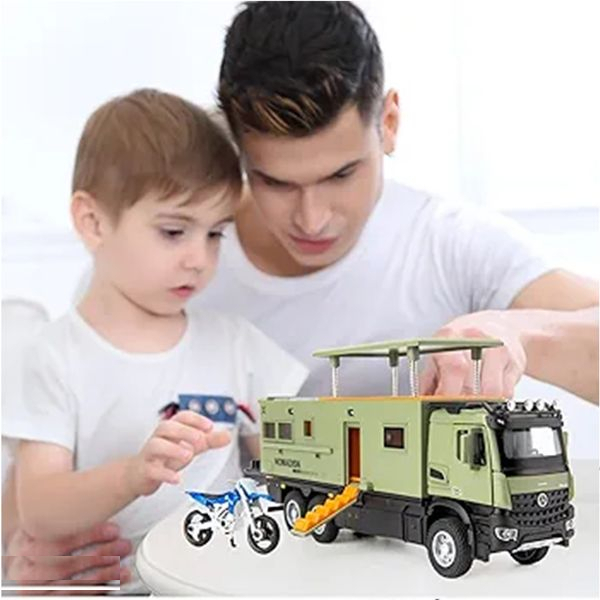 ماکت ماشین مدل کامیون بنز یونیماگ آرکوس کمپر آفرود مجموعه 2 عددی