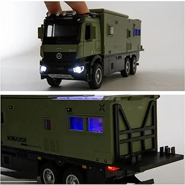 ماکت ماشین مدل کامیون بنز یونیماگ آرکوس کمپر آفرود مجموعه 2 عددی