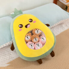 عروسک طرح آووکادو بالشتی مدل بچه دار کد JI110 ارتفاع 50 سانتی‌ متر مجموعه ۷ عددی