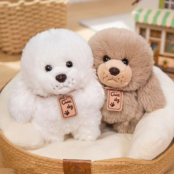 عروسک طرح سگ قلاده دار مدل لاکچری کد 110 ارتفاع 25 سانتی‌ متر