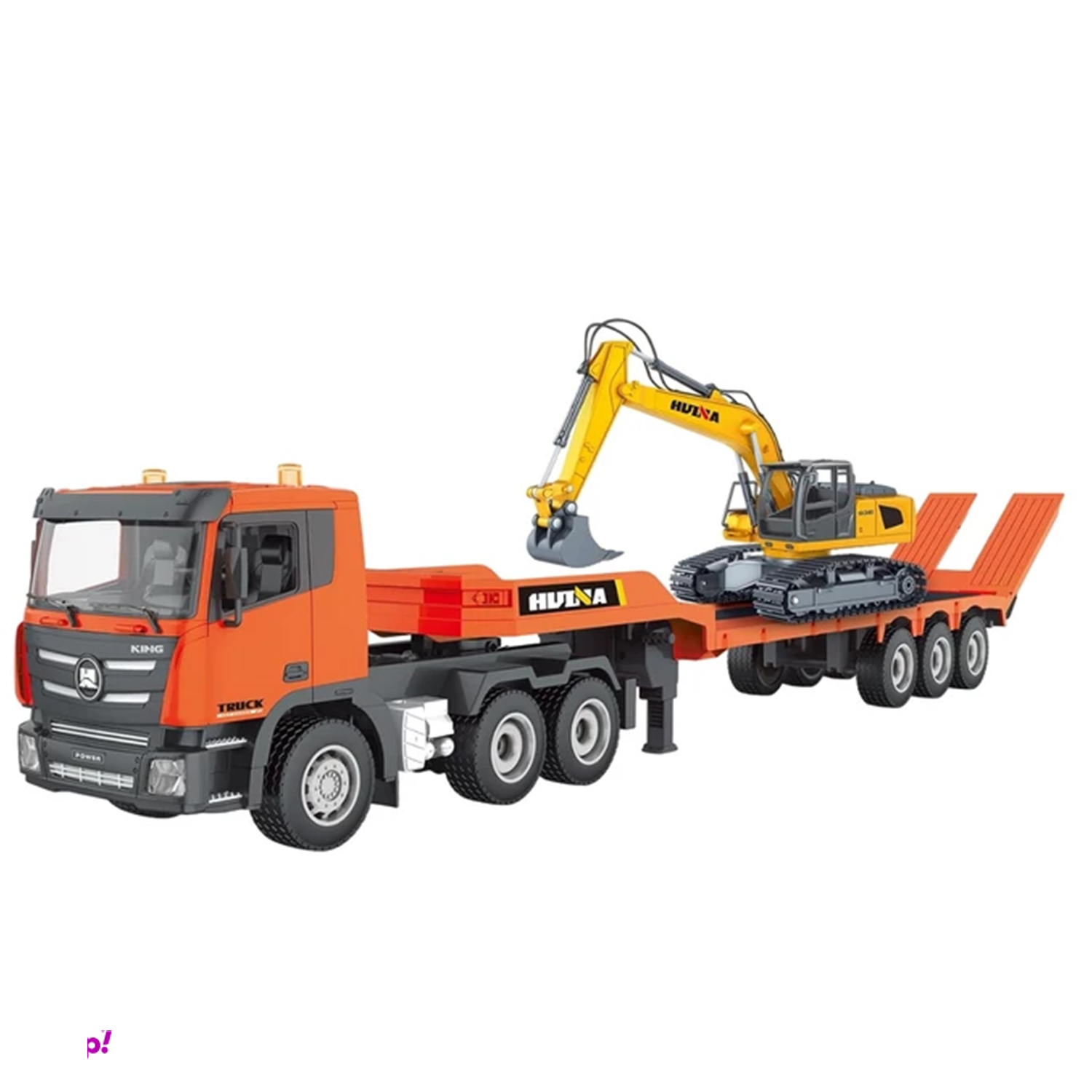 ماشین بازی کنترلی هوینا مدل تریلی 12 چرخ مجموعه ۲ عددی