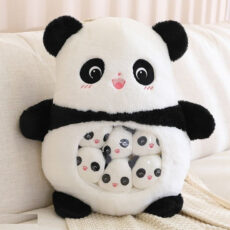 عروسک پاندا طرح مدل بالشتی بچه دار کد 3350 ارتفاع 50 سانتی‌متر