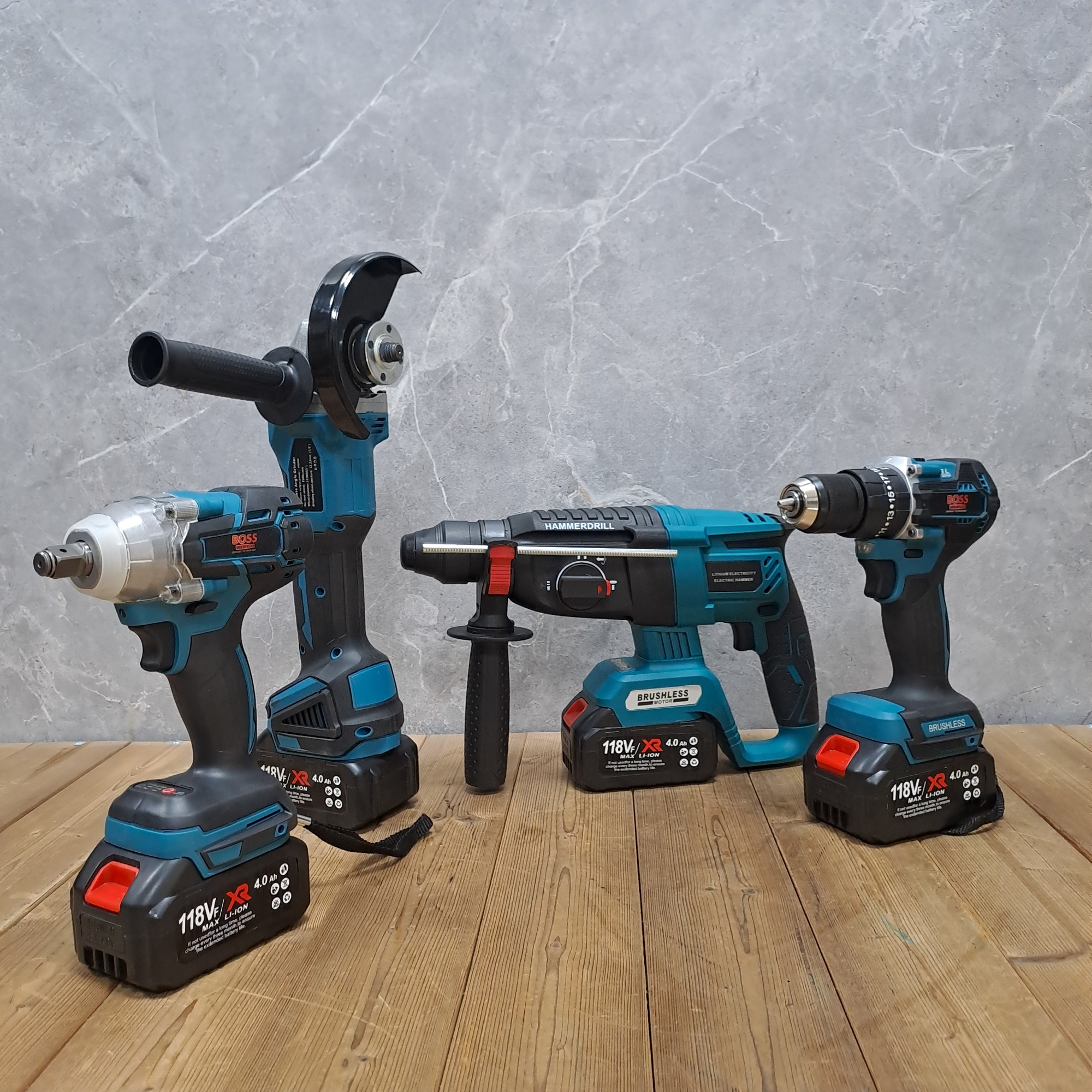 مجموعه 4 عددی ابزار شارژی صنعتی باس مدل Brushless