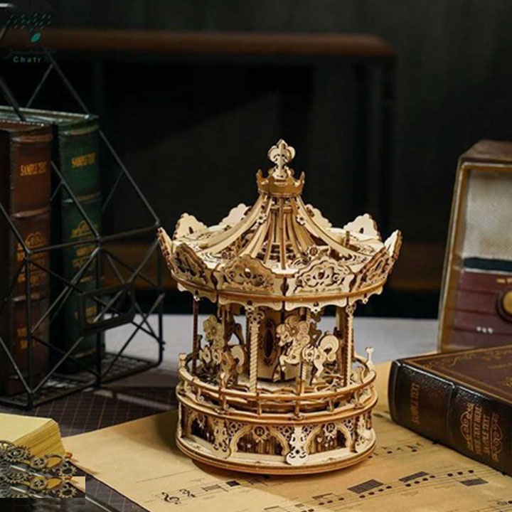 پازل 3 بعدی موزیک باکس طرح  Romantic Carousel کد AMK62