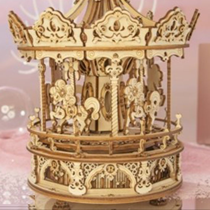 پازل 3 بعدی موزیک باکس طرح  Romantic Carousel کد AMK62
