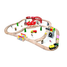 ریل چوبی 74 قطعه مدل جرثقیل