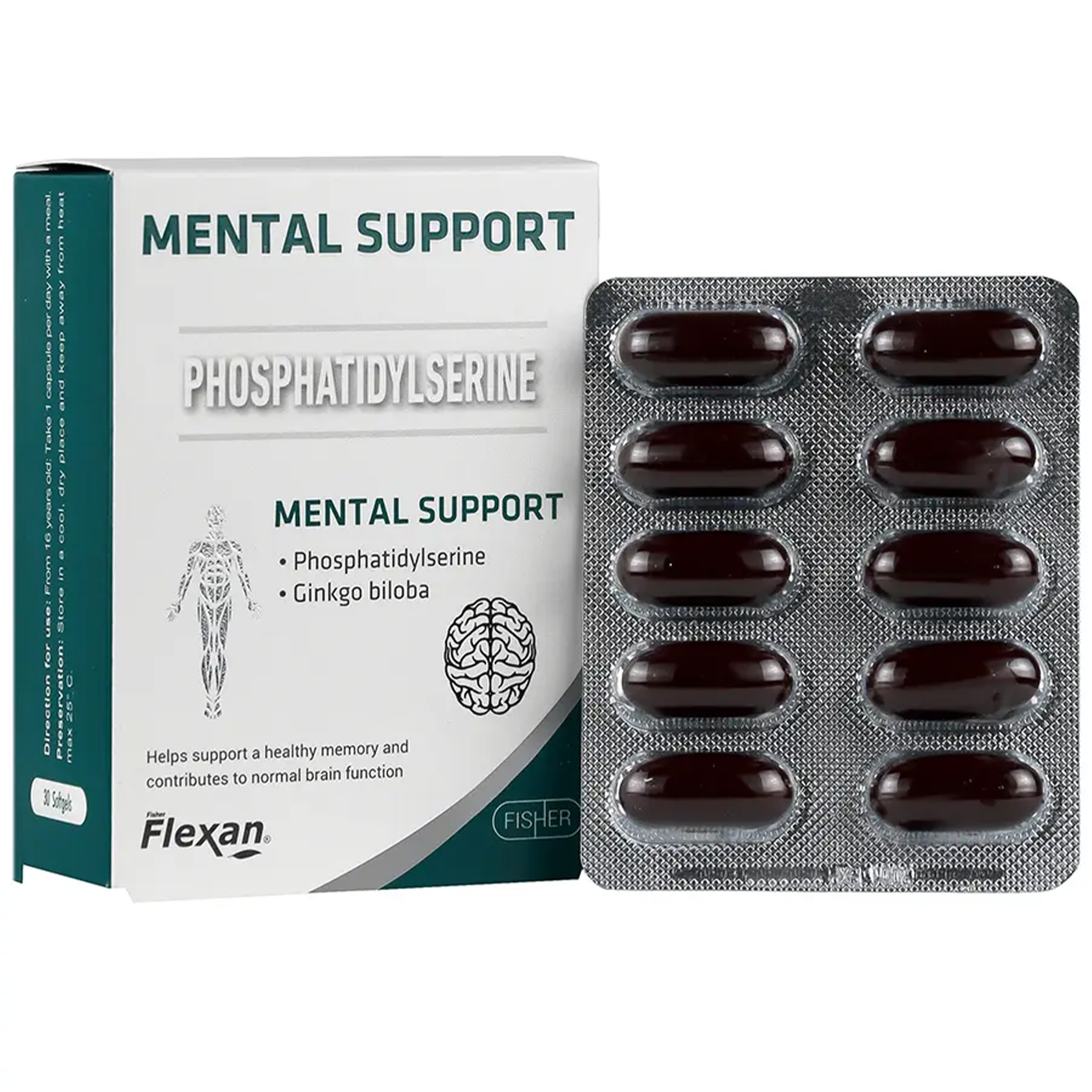 کپسول ژلاتینی نرم منتال ساپورت فیشر فلکسان بسته ۳۰ عددی