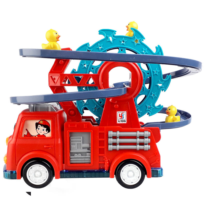 کیت ماشین بازی وای جی تویز مدل آتش نشانی چرخ و فلک و سرسره جوجه اردک کد YJ388-64