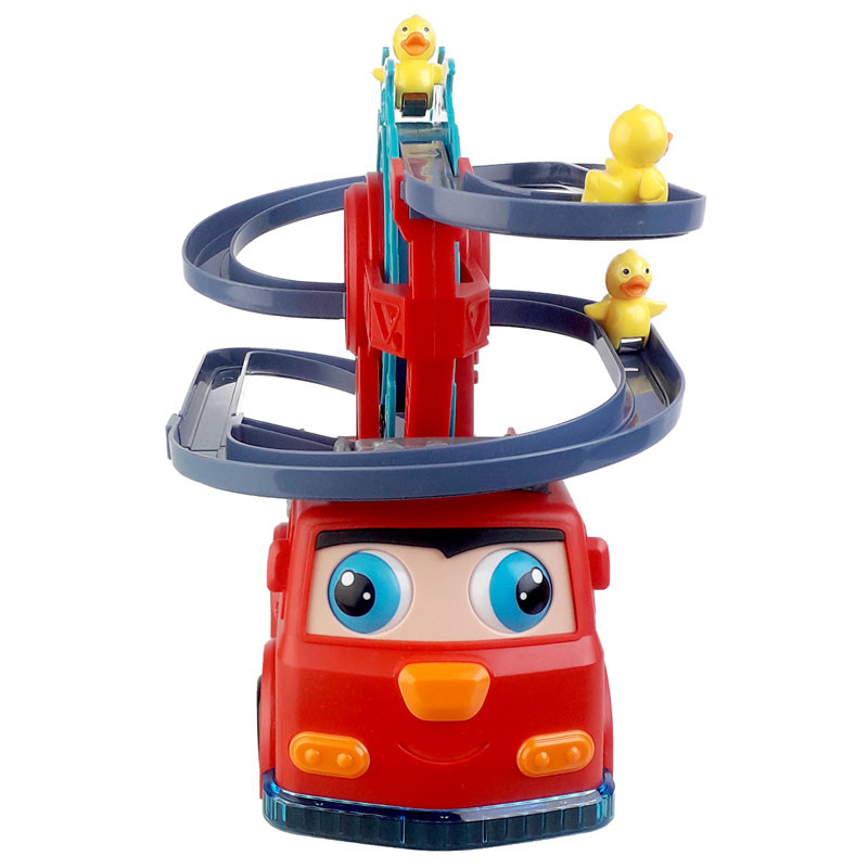 کیت ماشین بازی وای جی تویز مدل آتش نشانی چرخ و فلک و سرسره جوجه اردک کد YJ388-64