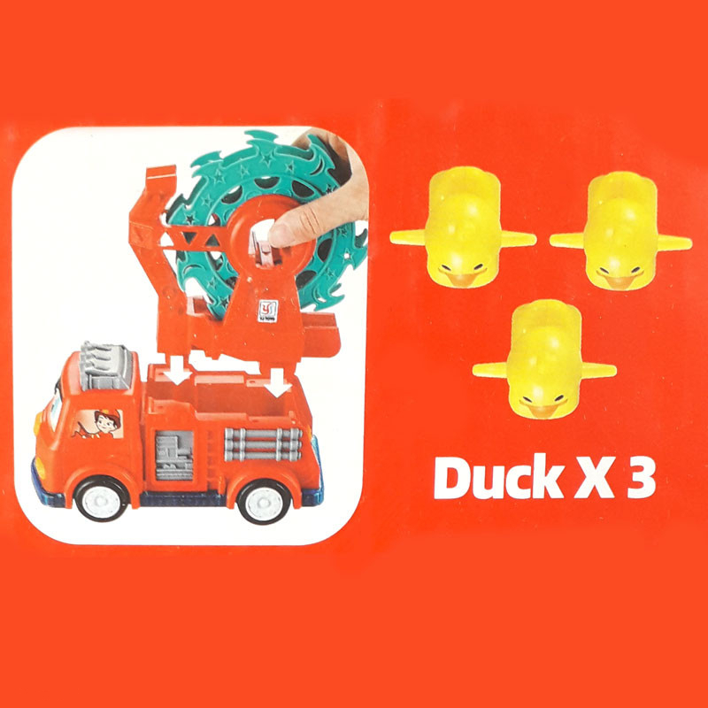 کیت ماشین بازی وای جی تویز مدل آتش نشانی چرخ و فلک و سرسره جوجه اردک کد YJ388-64