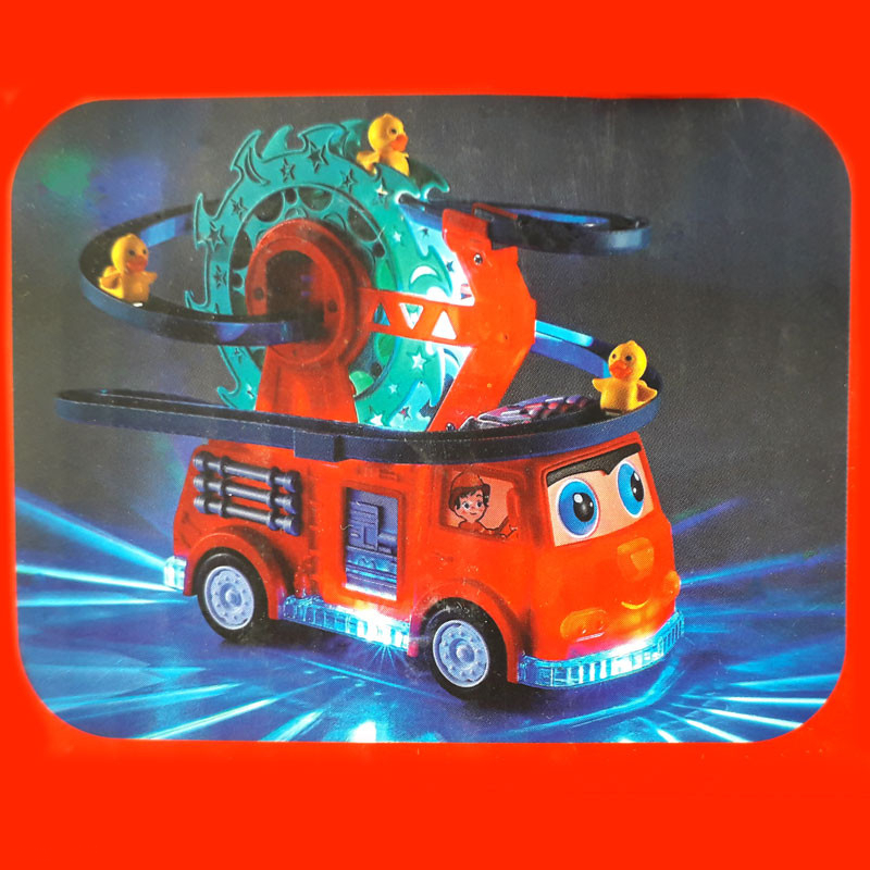 کیت ماشین بازی وای جی تویز مدل آتش نشانی چرخ و فلک و سرسره جوجه اردک کد YJ388-64