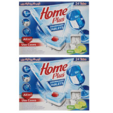 قرص ماشین ظرفشویی هوم پلاس مدل Lemon بسته 24 عددی مجموعه 2 عددی