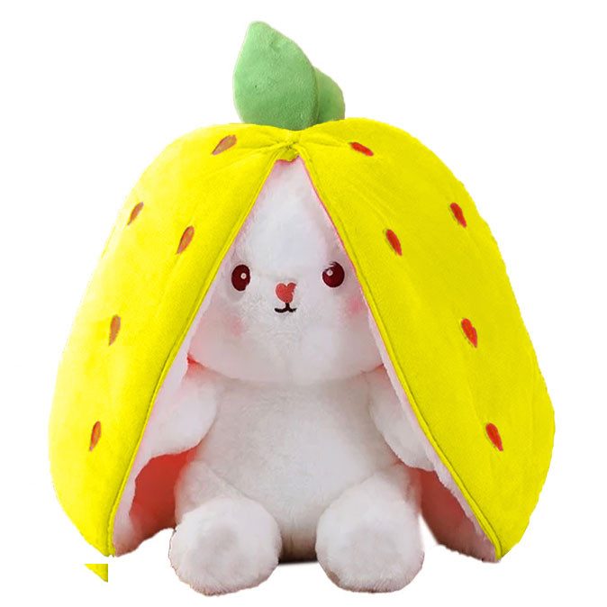 عروسک طرح خرگوش میوه ای مدل سوپرایزی کد abnabat01 ارتفاع 20 سانتی متر