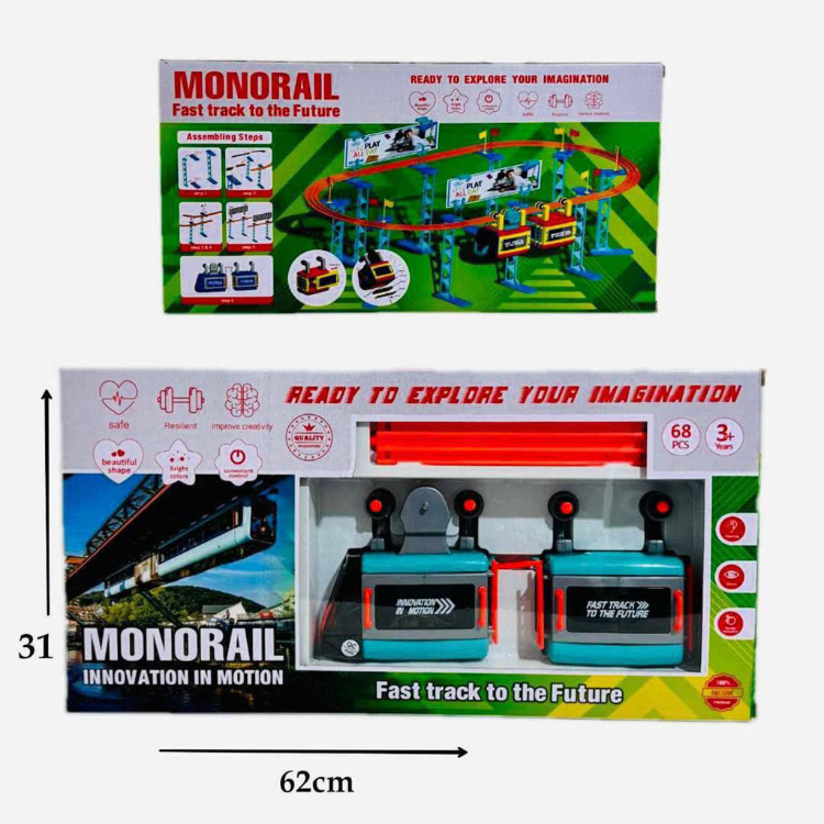 اسباب بازی قطار هوایی مدل مونوریل سایز متوسط 2 واگن