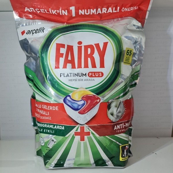 قرص ماشین ظرفشویی فیری مدل Platinum Plus بسته 65 عددی