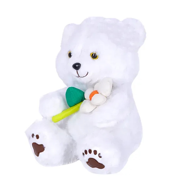 عروسک طرح خرس گل به دست کد 1000011012 سایز 25 سانتی متر