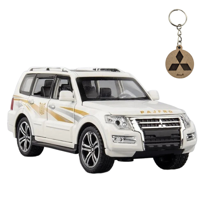 ماکت ماشین ناب سل مدل میتسوبیشی پاجرو فلزی موزیکال mitsubishi pajero به همراه جاسوییچی