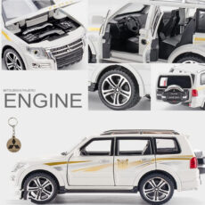ماکت ماشین ناب سل مدل میتسوبیشی پاجرو فلزی موزیکال mitsubishi pajero به همراه جاسوییچی
