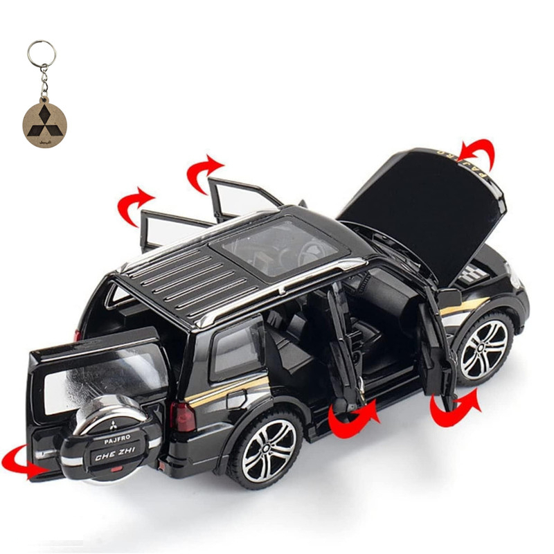 ماکت ماشین ناب سل مدل میتسوبیشی پاجرو فلزی موزیکال mitsubishi pajero به همراه جاسوییچی