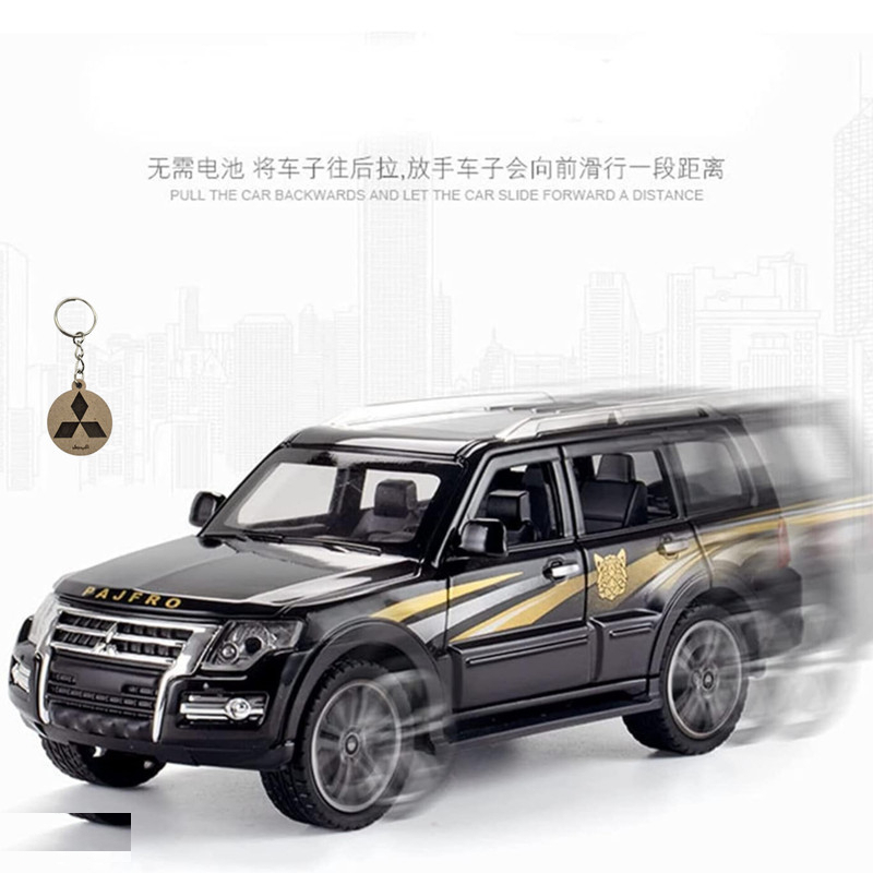 ماکت ماشین ناب سل مدل میتسوبیشی پاجرو فلزی موزیکال mitsubishi pajero به همراه جاسوییچی