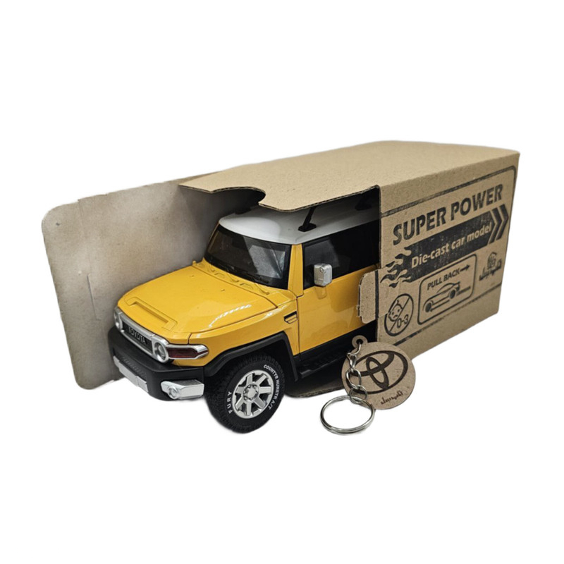 ماکت ماشین ناب سل مدل تویوتا اف جی کروز فلزی TOYOTA FJ CRUISERبه همراه جاسوییچی