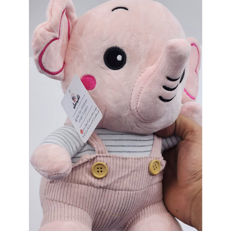 عروسک پولیشی ناب سل مدل فیل بانمک ارتفاع 30 سانتی متر