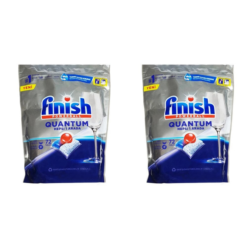 قرص ماشین ظرفشویی فینیش مدل Quantum Hepsi 1 Arada دو بسته 72 عددی