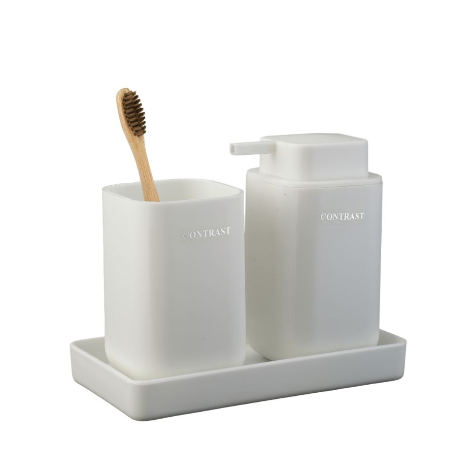 ست سرویس بهداشتی 3 تکه کنتراست مدل مربع