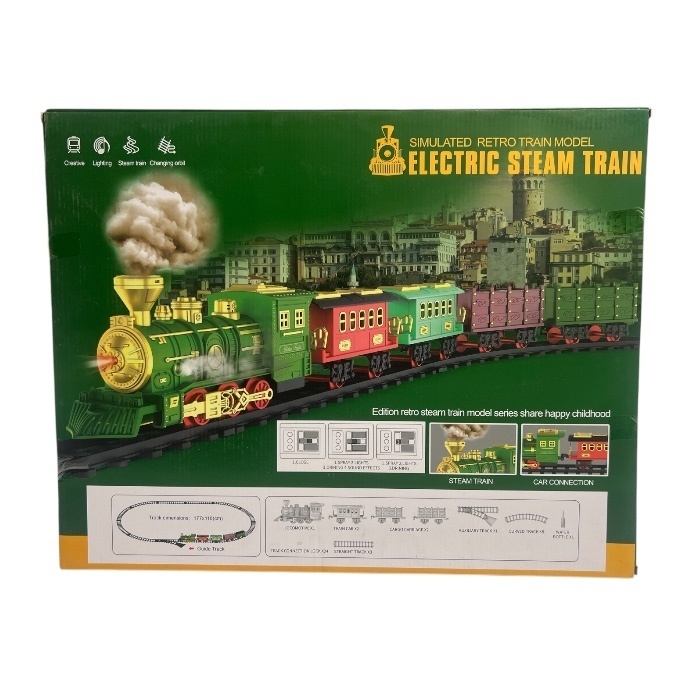اسباب بازی قطار شارژی دودزا کد 001 مجموعه 17 عددی