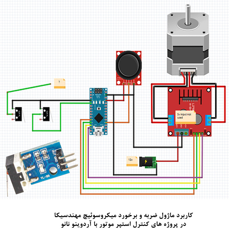 کیت آموزش الکترونیک مهندسیکا مدل ماژول ضربه و برخورد میکرو سوئیچ microswitch-YL99