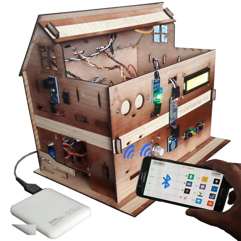 ماکت آموزشی مهندسیکا مدل خانه هوشمند کنترل موبایل Blutooth-022