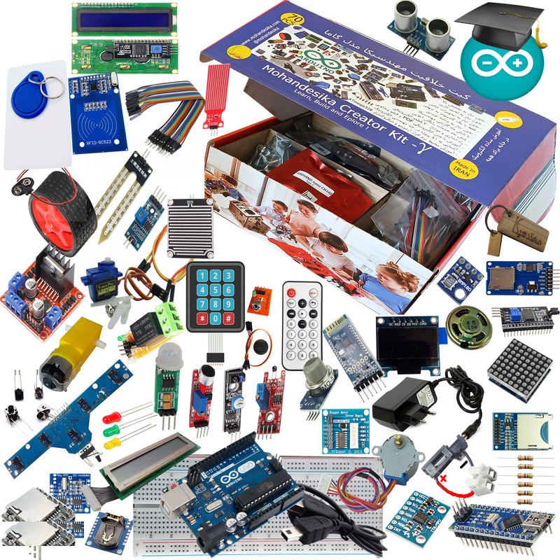 کیت آموزش الکترونیک مهندسیکا مدل خلاقیت گاما 2_Arduinoo+70