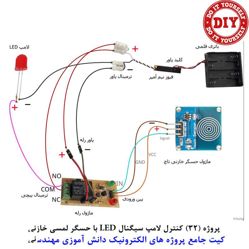 کیت آموزش الکترونیک مهندسیکا مدل 55 پروژه جامع دانش آموزی DIY+55