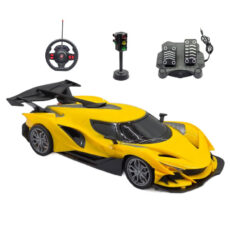 کیت ماشین بازی ناب سل مدل لامبورگینی شارژی پدال دار فرمانی همراه با چراغ راهنمایی Lamborghini