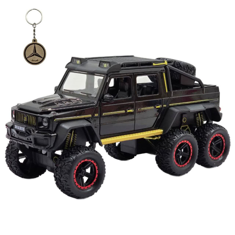 ماکت ماشین ناب سل مدل بنز باراباس 6 چرخ آفرود فلزی فنردار MERCEDES BENZ BARABASS 6x6 به همراه جاسوییچی