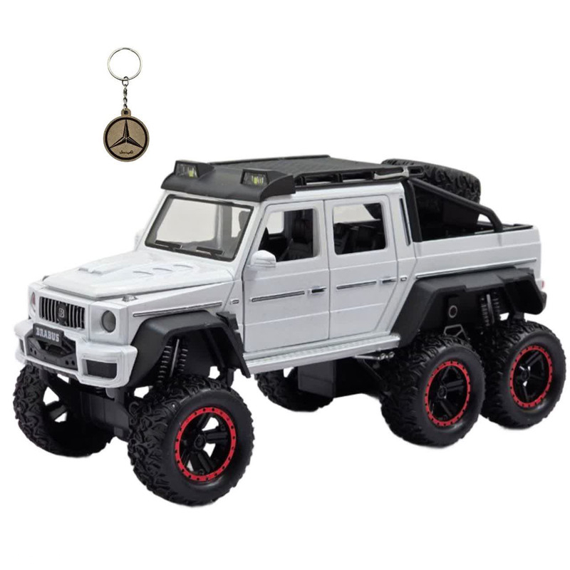 ماکت ماشین ناب سل مدل بنز باراباس 6 چرخ آفرود فلزی فنردار MERCEDES BENZ BARABASS 6x6 به همراه جاسوییچی