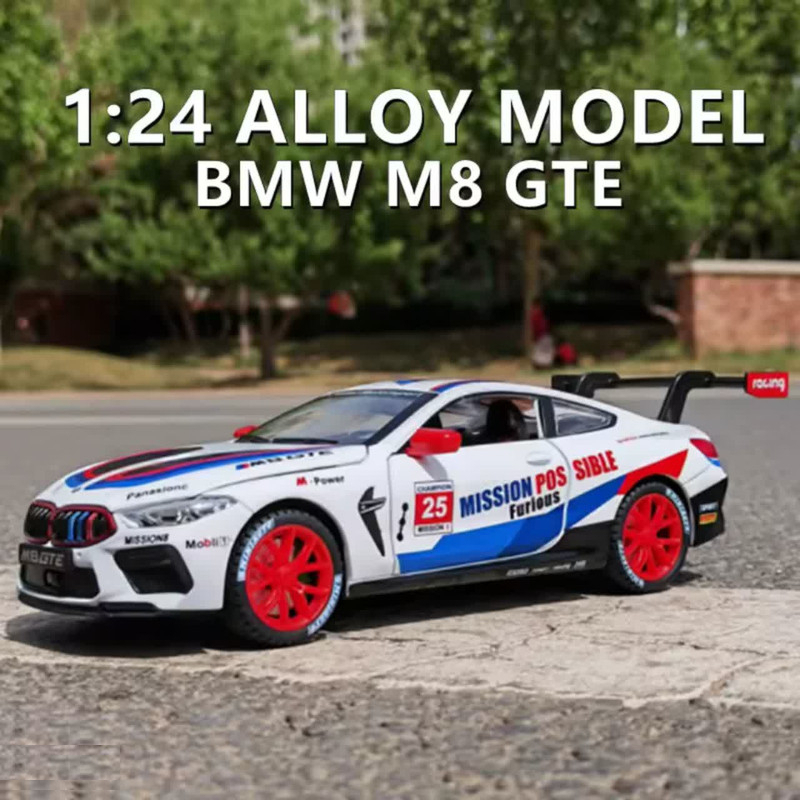ماکت ماشین ناب سل مدل بی ام و ام 8 فلزی چراغدار BMW M8 GT همراه با جاسوییچی