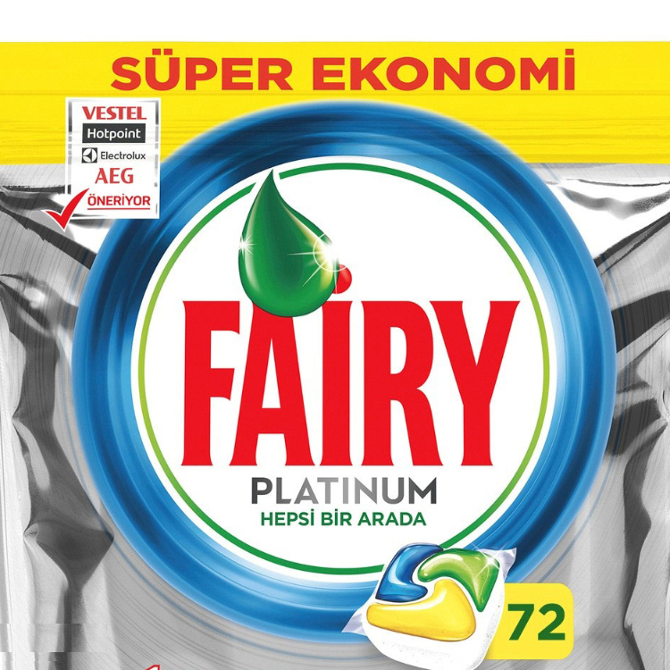 قرص ماشین ظرفشویی فیری مدل پلاتینیوم بسته 72 عددی