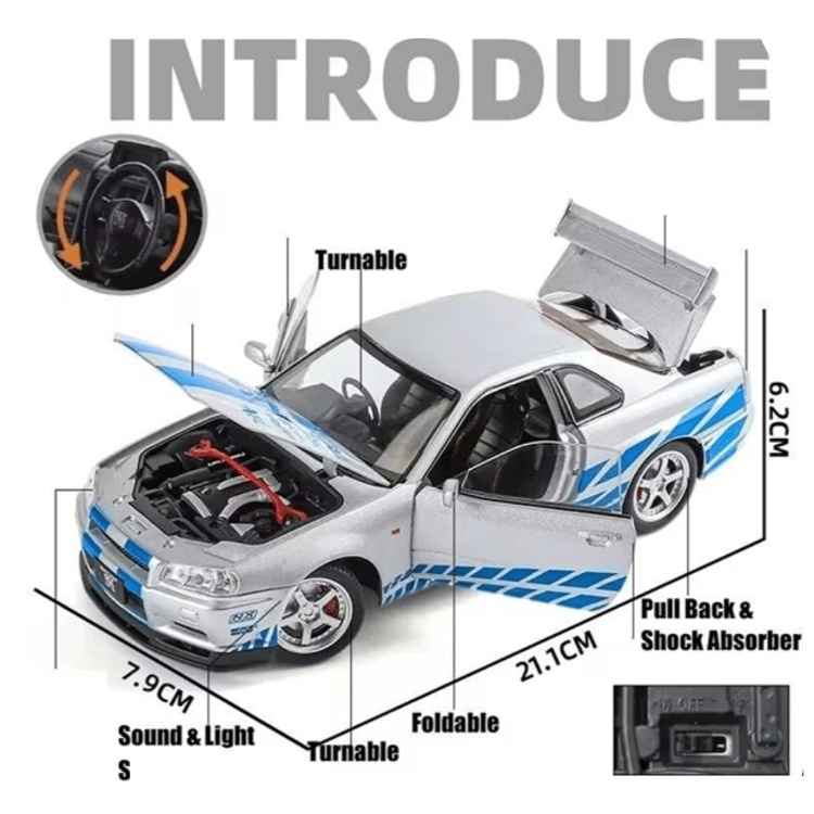 ماکت ماشین مدل نیسان GT-R34