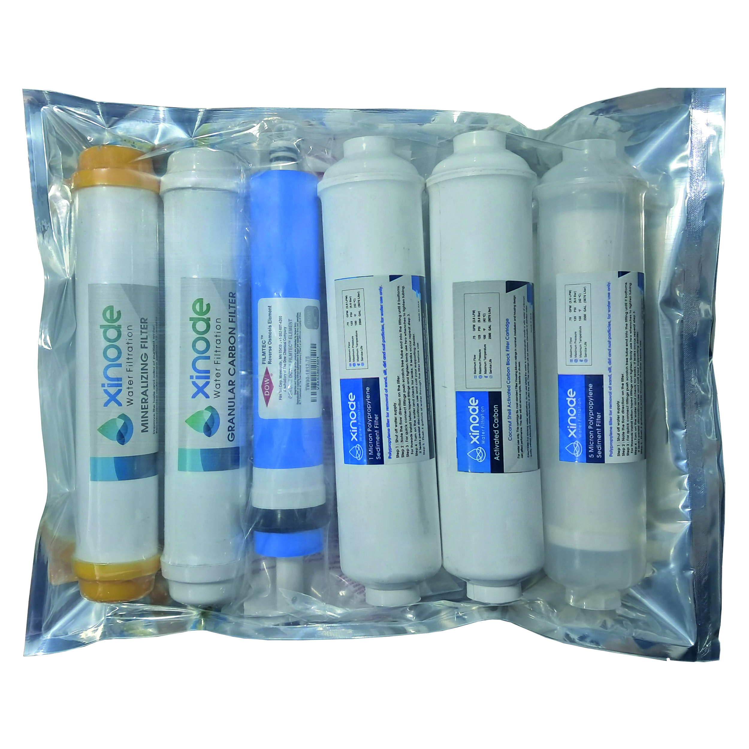 فیلتر دستگاه تصفیه آب زینود مدل کیسی RO-CXF106 مجموعه 6 عددی