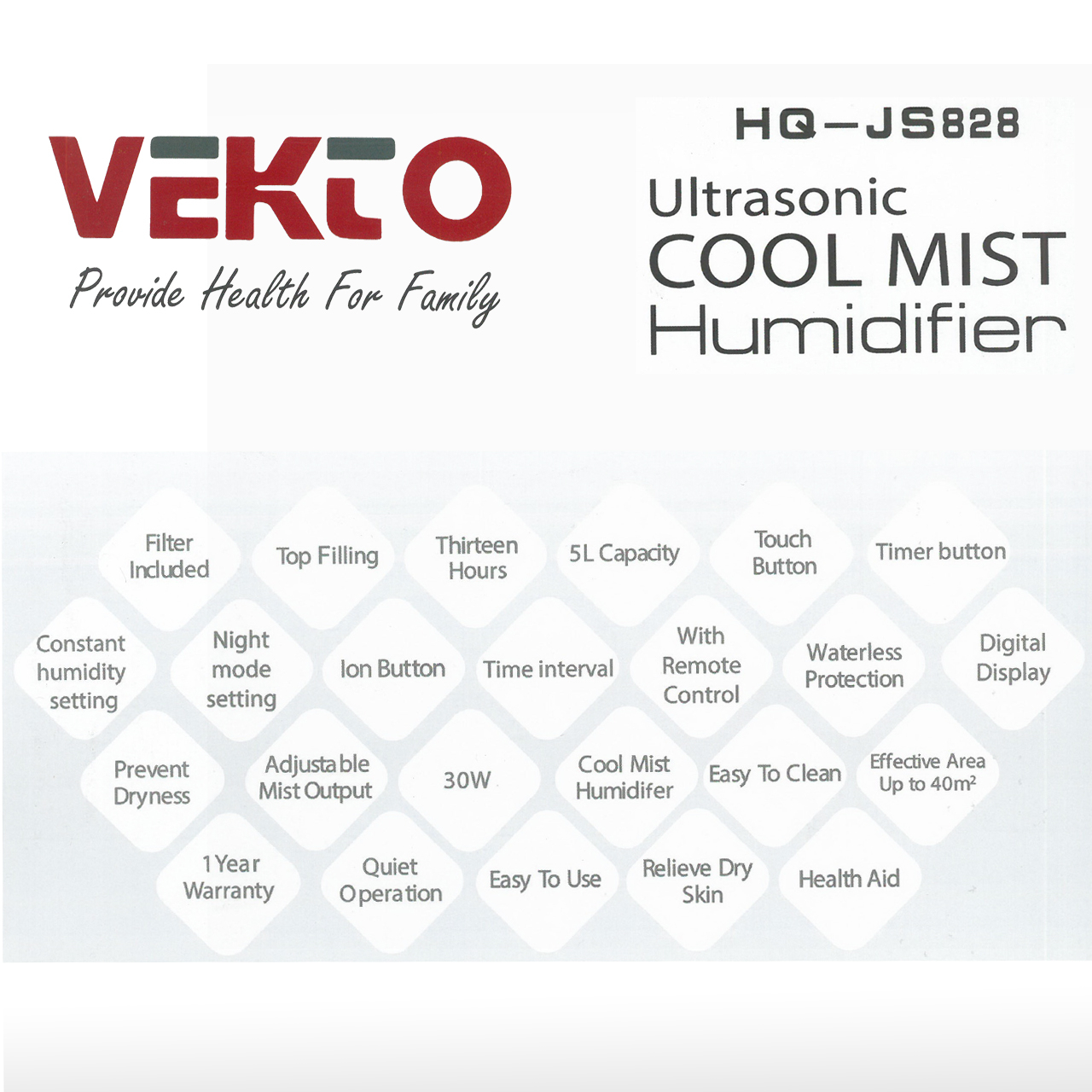 دستگاه بخور سرد وکتو مدل 828