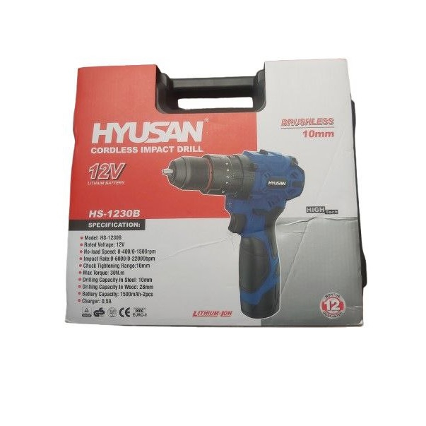 دریل پیچ گوشتی شارژی 12 ولت چکشی هیوسان مدل HS1230-B