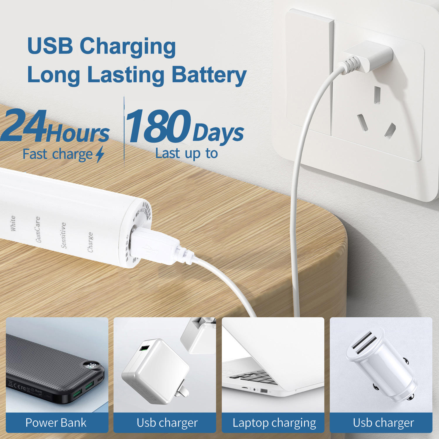 مسواک برقی مدل 1W به همراه سری یدک بسته 5 عددی