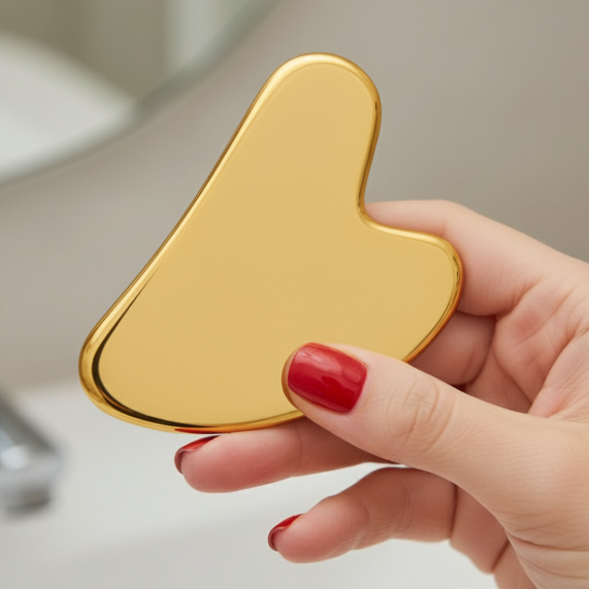 ماساژور دستی صورت مدل گواشا استیل کد ۲