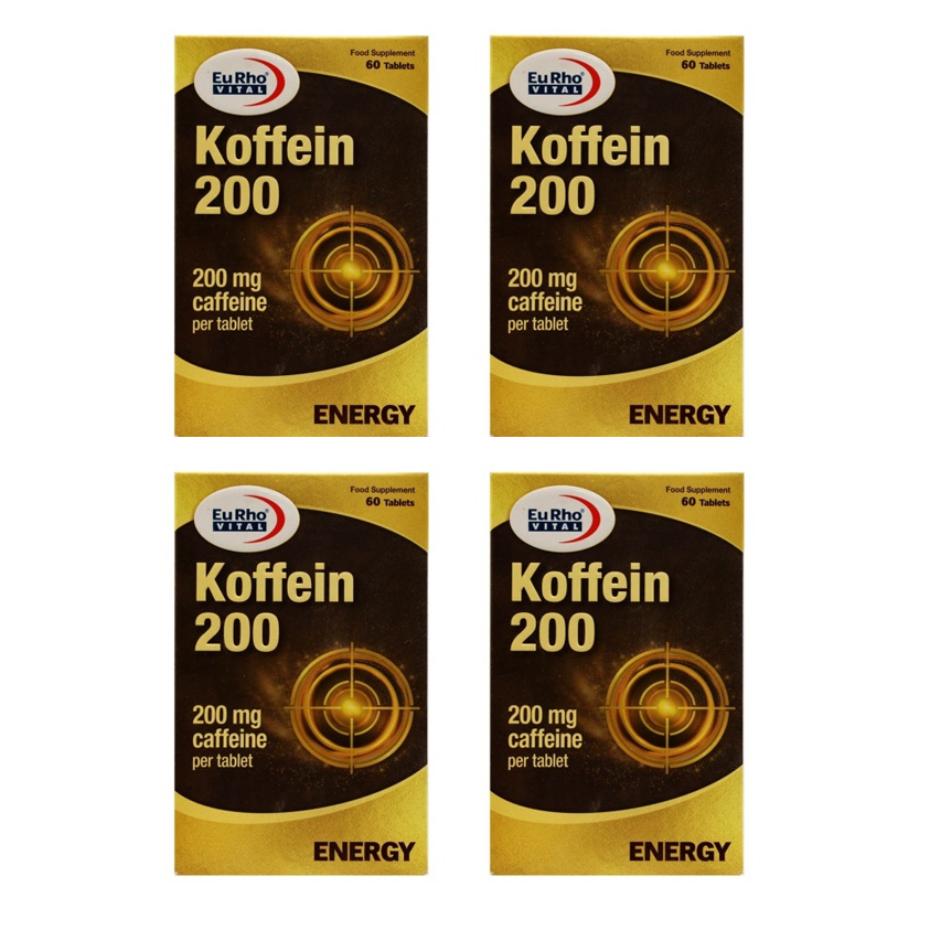 قرص کافئین یوروویتال 200 میلی گرم چهار بسته 60 عددی