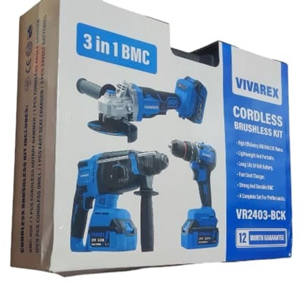 دریل پیچ گوشتی ویوارکس مدل VR2403-BCK مجموعه سه عددی