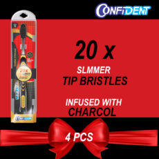 مسواک کانفیدنت مدل Golden Charcoal با برس خیلی نرم مجموعه 4 عددی