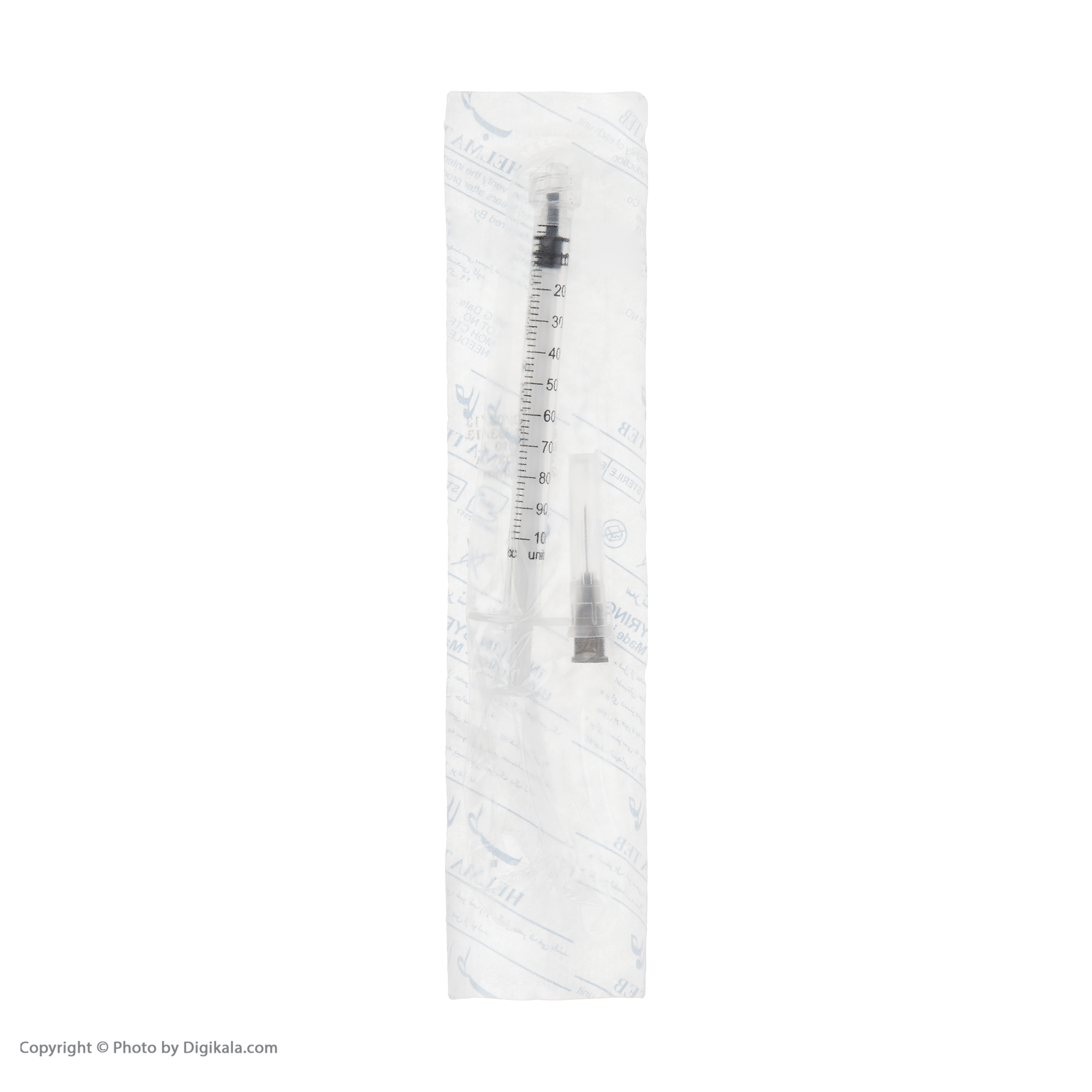 سرنگ 1 سی سی انسولین حلما طب مدل لوئر لاک 27G بسته 60 عددی