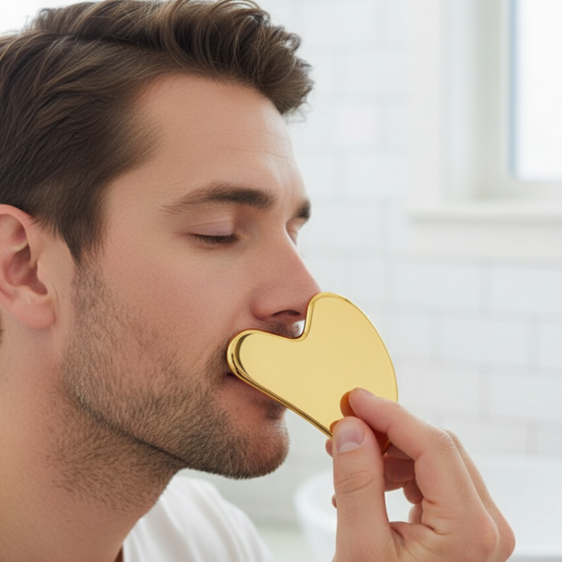 ماساژور دستی صورت مدل گواشا استیل کد ۲