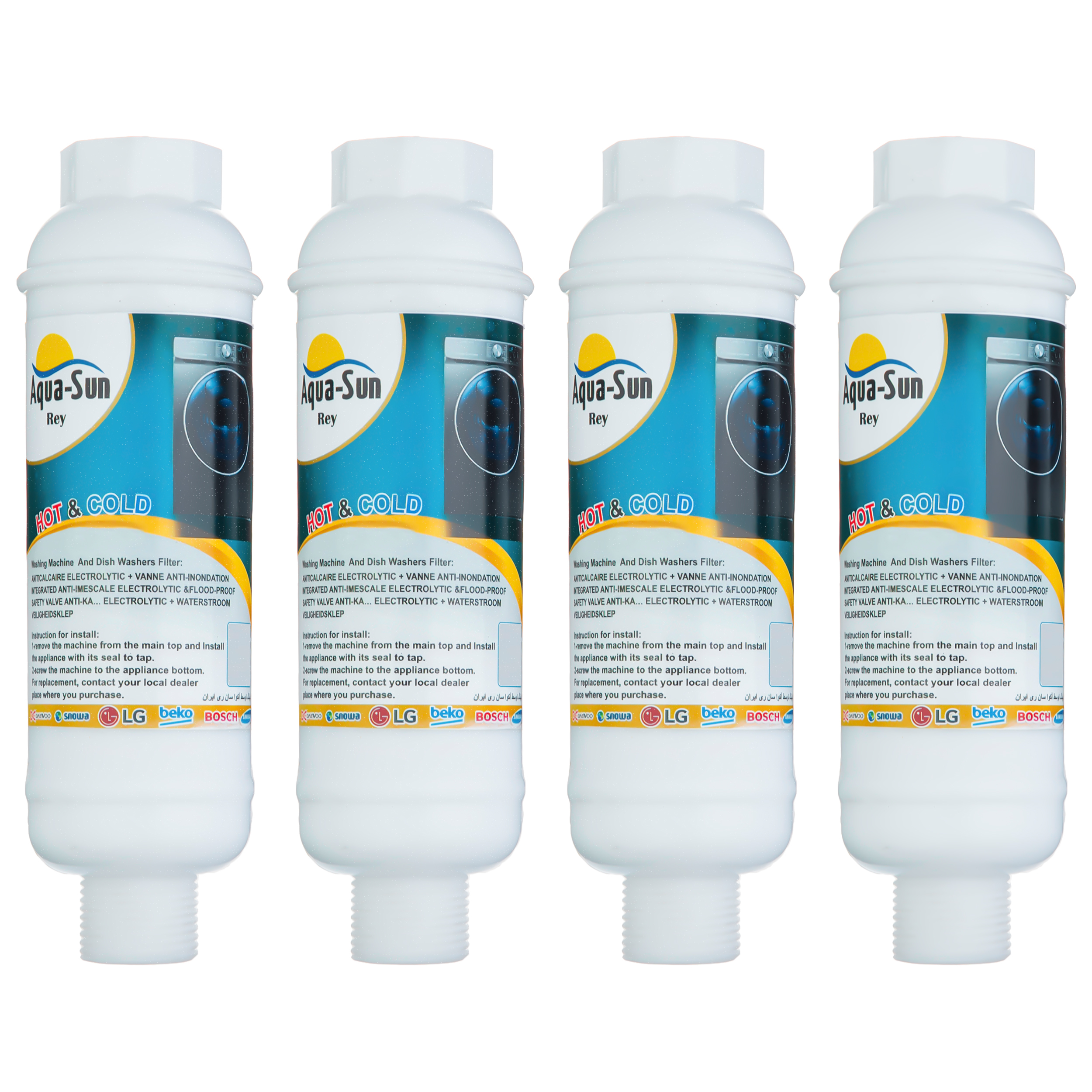 فیلتر رسوب‌گیر ماشین لباسشویی آکوا سان ری مدل K-1000 مجموعه 4 عددی